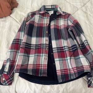 Orvis Red and Blue Casual Button Down Shirt